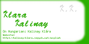 klara kalinay business card